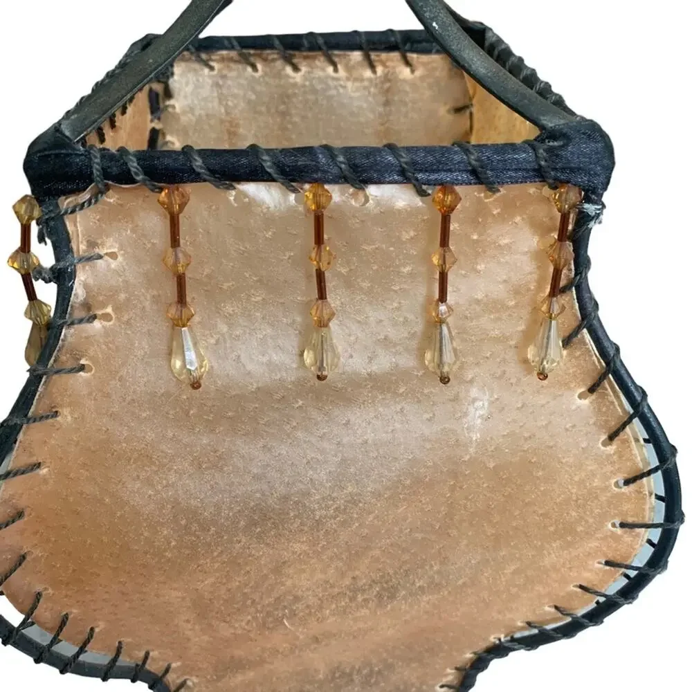 Hyde Leather Western Table Top Candle Light Lantern